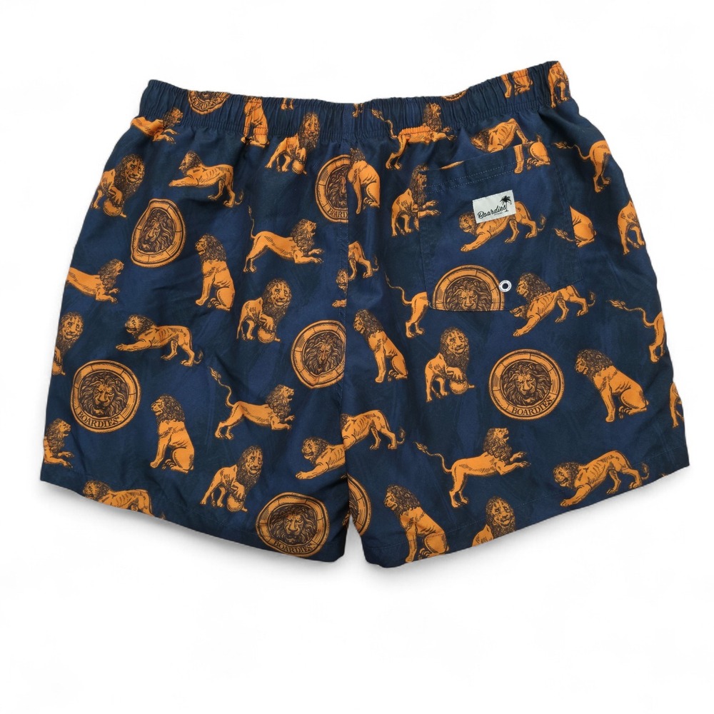 Boardies Apparel Mens 3XL Swim Trunks Blue Gold Lion Print Tropical Vibes Shorts - Picture 4 of 8